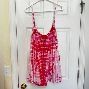 NWT Never been worn Torrid Size 0 Pink Tie Dye Babydoll Tank Top.
